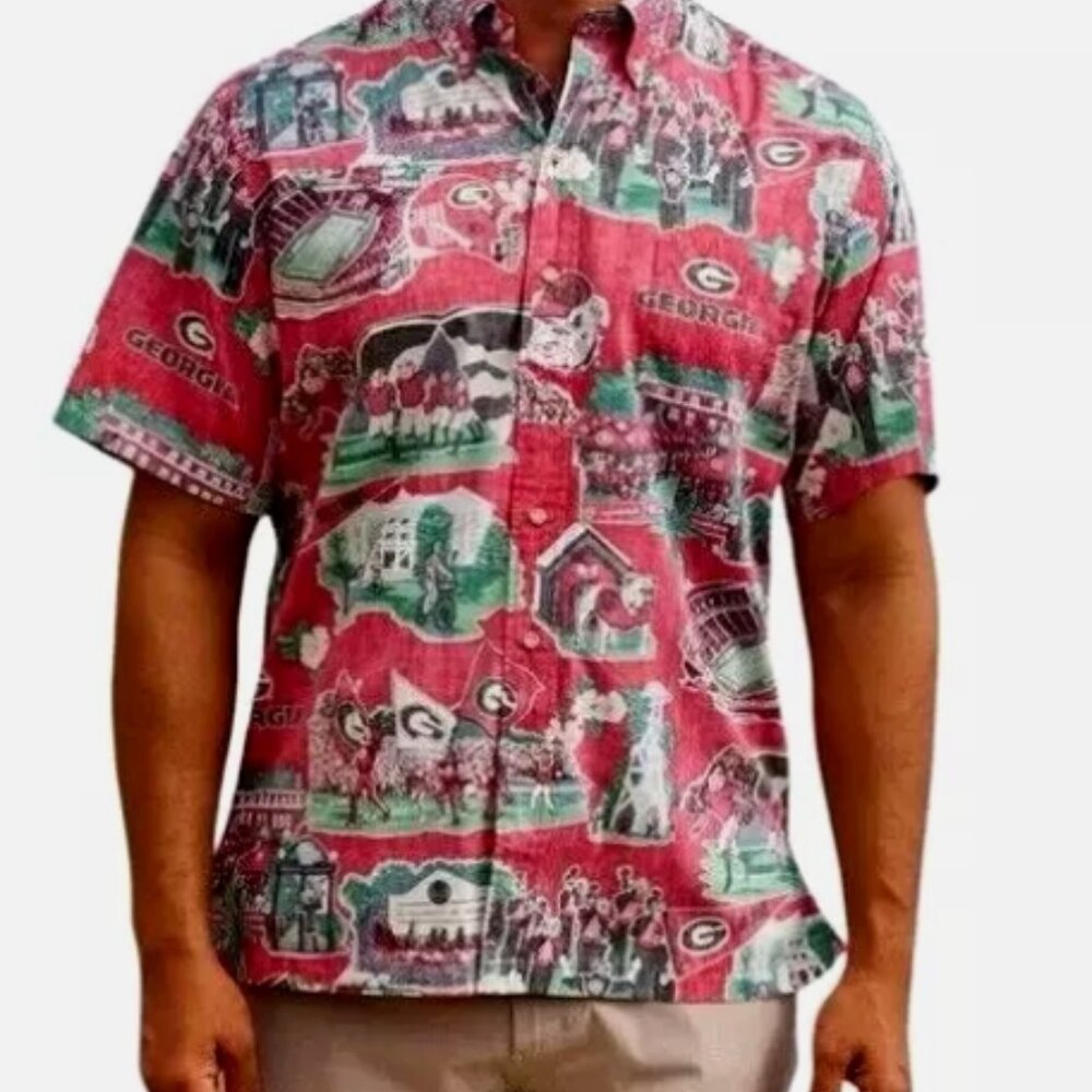 REYN SPOONER GEORGIA BULLDOG SHORT SLEEVE SHIRT -AUTHENTIC RETAIL $129